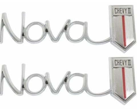 AMD Quarter Panel Emblems, Nova Chevy II, Pair, 66-67 Chevy II Nova T-3040