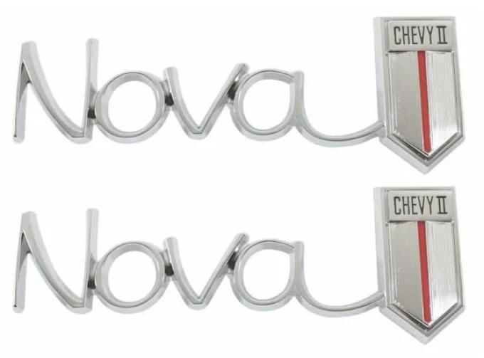 AMD Quarter Panel Emblems, Nova Chevy II, Pair, 66-67 Chevy II Nova T-3040