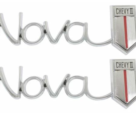 AMD Quarter Panel Emblems, Nova Chevy II, Pair, 66-67 Chevy II Nova T-3040