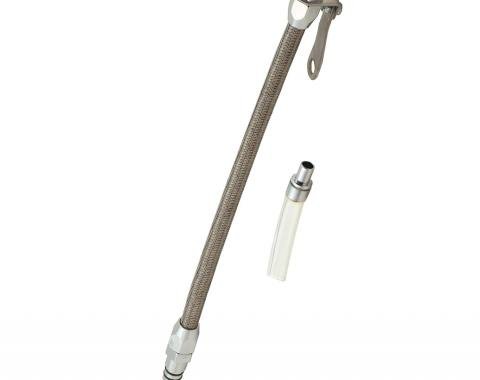 Mr. Gasket Engine Oil Dipstick & Tube, Braided Stainless Steel 9707G