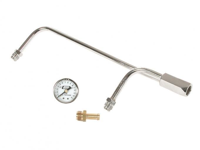 Mr. Gasket Fuel Line Kit with Gauge & Fittings, Chrome 1558