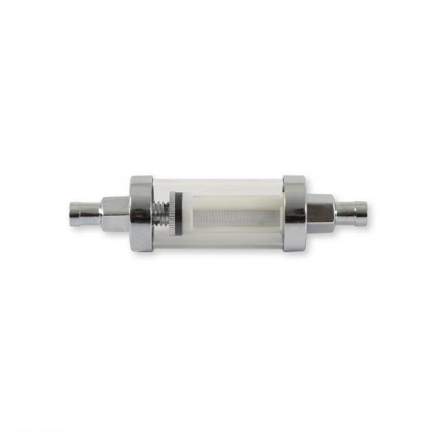 CarBole Universal 9747 Clear View Inline Fuel Filter – 5/16” Chrome Hose Barb – Made In USA