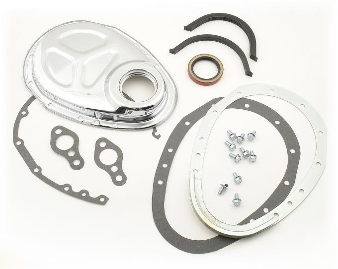 Mr. Gasket 2 Piece Quick Change Timing Cover, Chrome 1099