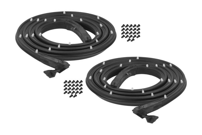 Precision 1962-1967 Chevrolet Chevy II 2 Door Hardtop/Convertible - Door Weatherstrip Seal Kit, Left and Right Hand, 2 Piece Kit DWP 1410 62