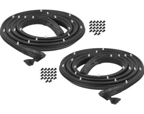 Precision 1962-1967 Chevrolet Chevy II 2 Door Hardtop/Convertible - Door Weatherstrip Seal Kit, Left and Right Hand, 2 Piece Kit DWP 1410 62
