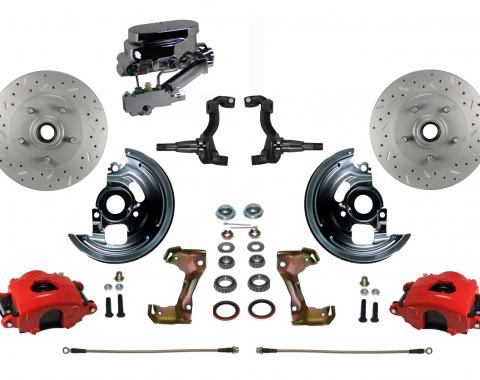 Leed Brakes Manual Front Kit with Drilled Rotors and Red Powder Coated Calipers RFC1002-FA1X