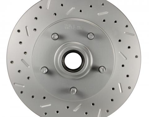 Leed Brakes Cross drilled and slotted front rotor for GM single piston cars 5514 LCDS