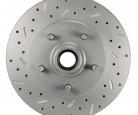 Leed Brakes Cross drilled and slotted front rotor for GM single piston cars 5514 LCDS