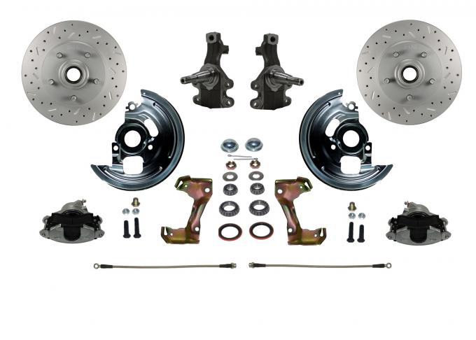 Leed Brakes 2" Drop Spindle Kit with Drilled Rotors and Zinc Plated Calipers FC1003SMX