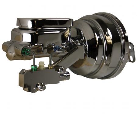 Leed Brakes 8 inch dual power booster, 1-1/8 inch bore flat top master disc/disc (Chrome) 2N6B4