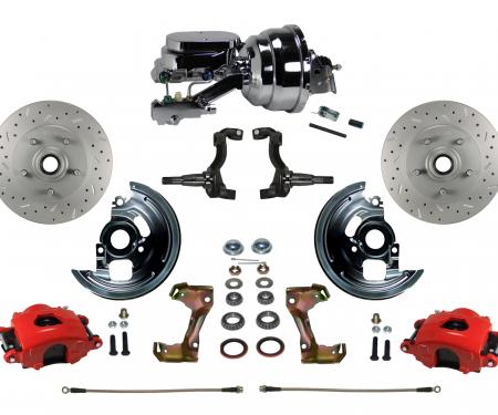 Leed Brakes Power Front Kit with Drilled Rotors and Red Powder Coated Calipers RFC1002-N6B4X