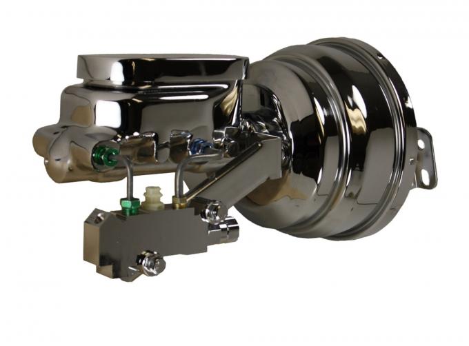 Leed Brakes 8 inch dual power booster, 1-1/8 inch bore flat top master disc/disc (Chrome) 2N6B4