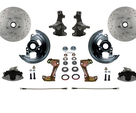 Leed Brakes 2" Drop Spindle Kit with Drilled Rotors and Zinc Plated Calipers FC1003SMX