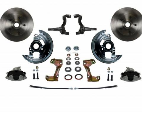 Leed Brakes 1962-1967 Chevrolet Chevy II Spindle Kit with Plain Rotors and Zinc Plated Calipers FC1006SM