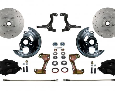 Leed Brakes Spindle Kit with Drilled Rotors and Black Powder Coated Calipers BFC1002SMX