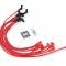 Accel SPARK PLUG WIRE SET, 90 DEG BOOTS, RED 5048R