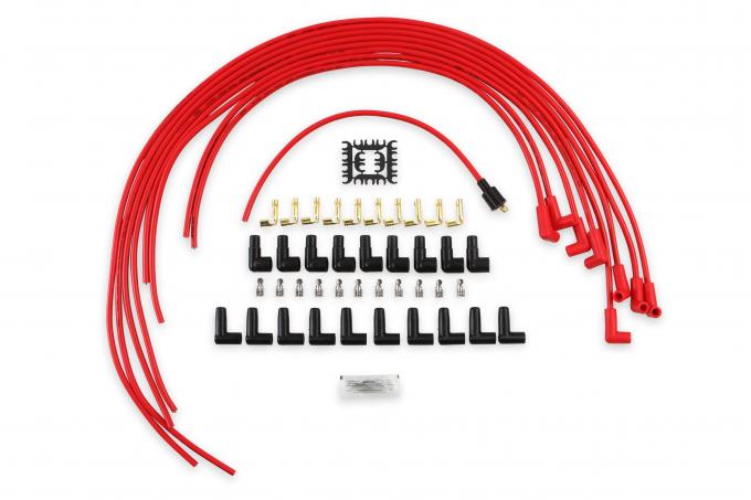 Accel Spark Plug Wire Set- 8mm, Super Stock Universal with Graphite Core, Red Wire with Red 90 Deg Boots 4041R