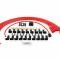 Accel Spark Plug Wire Set, 8mm, Universal, Red Wire with Red Straight Boots 5040R