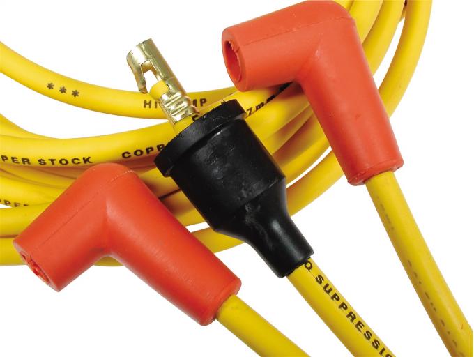 Accel Spark Plug Wire Set, 8mm, Yellow with Orange Straight Boots 4039