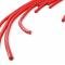 Accel Spark Plug Wire Set, 8mm, Universal, Red Wire with Red 90 Deg Boots 5041R