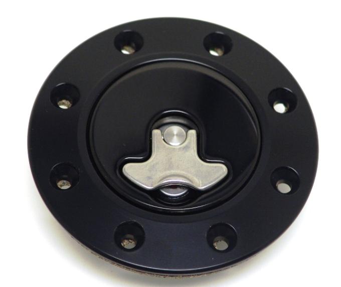 Ridetech Billet aluminum gas cap for 1962-1967 Nova, locking, anodized Black 81000040