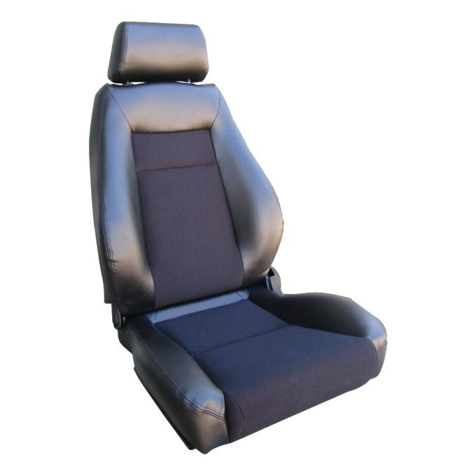 Procar Elite&trade; Vinyl/Velour Passenger-Right Black-Black Traditional Recliner Seat 80-1100-71R