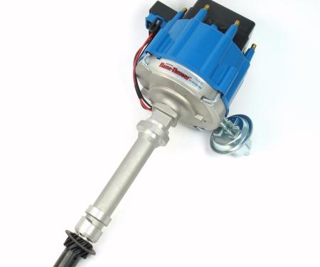 Pertronix Street Strip HEI Distributor for Chevy Small Block/Big Block Engines, 6.9A 4-Pin HEI Module / Cast Finish / Blue Cap D1002