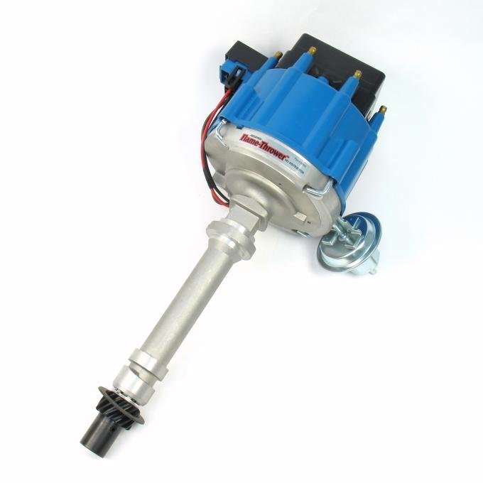 Pertronix Street Strip HEI Distributor for Chevy Small Block/Big Block Engines, 6.9A 4-Pin HEI Module / Cast Finish / Blue Cap D1002