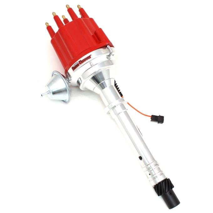 Pertronix Dist Billet Mag Trig Chevy SB/BB Red Male cap Vac Adv D300711