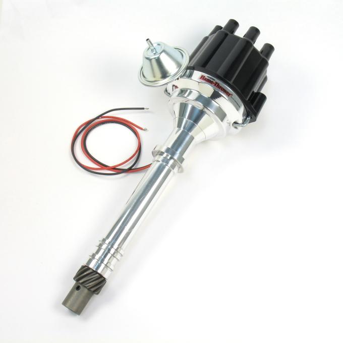 Pertronix Billet Distributor for Chevrolet 90 Degree V6 Engines (Ignitor II) with Vacuum / Mechanical Advance, Black / Female D107700