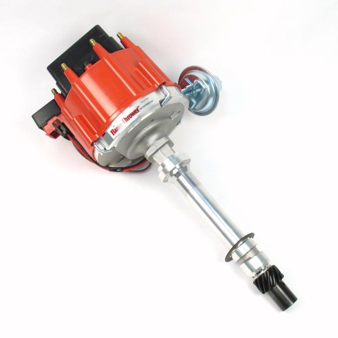 Pertronix Street Strip HEI Distributor for Chevy Small Block/Big Block Engines, 6.9A 4-Pin HEI Module / Machine Polished Finish / Red Cap D1051