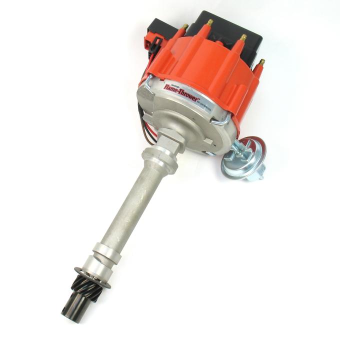 Pertronix Street Strip HEI Distributor for Chevy Small Block/Big Block Engines, HEI III Module with Multi Spark & Adjustable Digital Rev Limiter / Cast Finish / Red Cap D71001