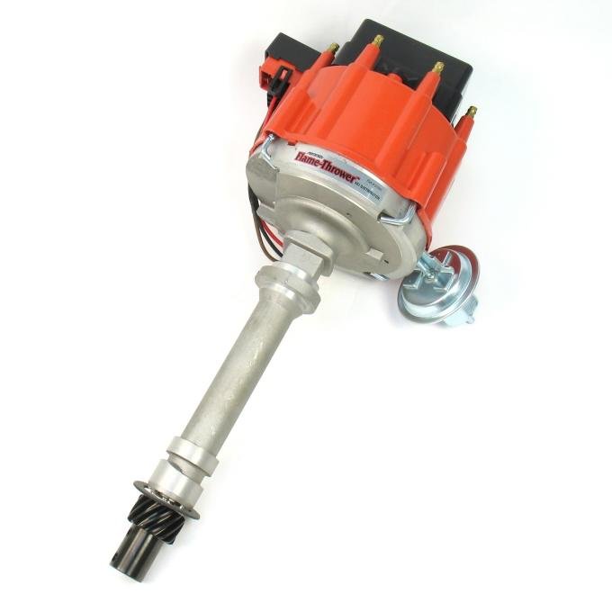 Pertronix Street Strip HEI Distributor for Chevy Small Block/Big Block Engines, 6.9A 4-Pin HEI Module / Cast Finish / Red Cap D1001
