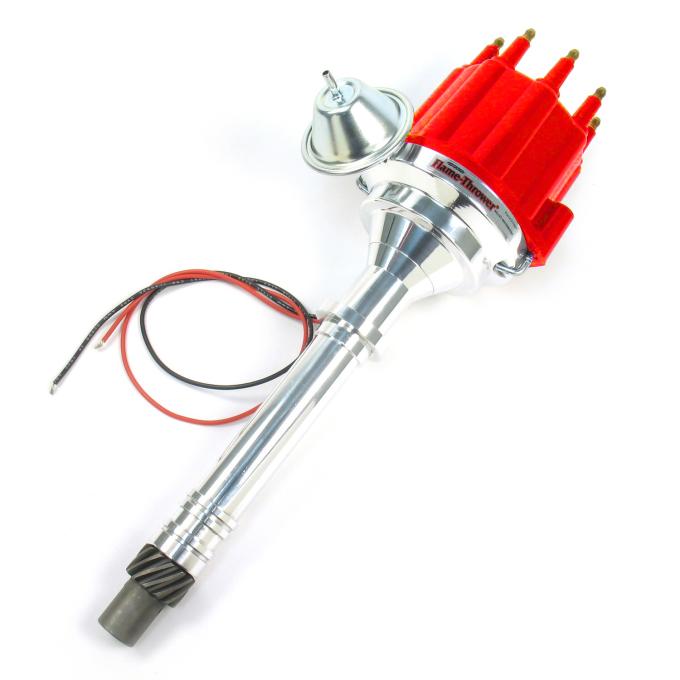 Pertronix Billet Distributor for Chevy Small Block/Big Block Engines (Ignitor II) with Vacuum/Mechanical Advance, Red / Male D100711