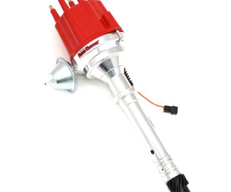 Pertronix Dist Billet Mag Trig Chevy SB/BB Red Male cap Vac Adv D300711