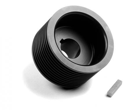 Weiand/Holley Pulley, Supercharger, Serpentine, Steel, Black, 10-Groove, 2.66 Inch Diameter (ND)