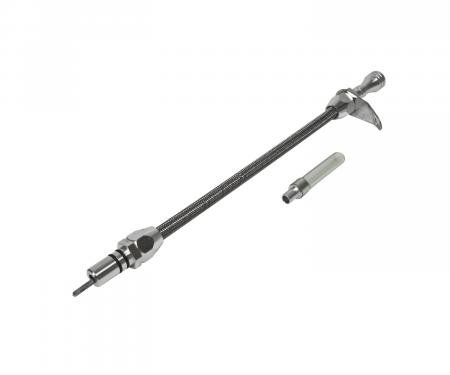 B&M Automatic Transmission Dipstick & Tube, Billet Aluminum/Stainless Steel Braided 22165