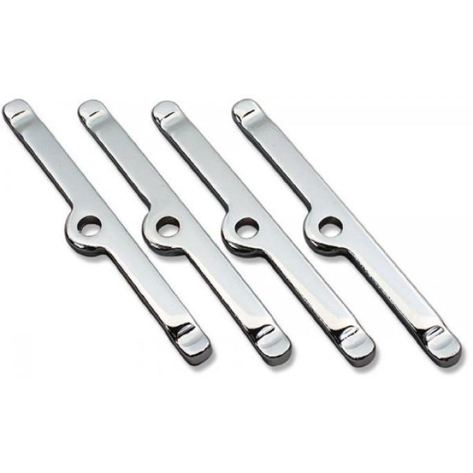 Chevy II or Nova Valve Cover Retainer Set, Small Block, Chrome, 1962-1979