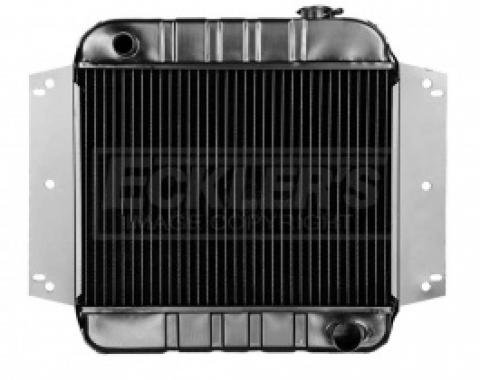 Nova And Chevy II US Radiator, Copper And Brass, Standard Duty, Two Row, 194CI And 230CI L6 Engine And Automatic Transmission, 1962-1965