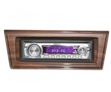 Chevy II-Nova Stereo Radio, KHE-300, AM/FM, Manual Tuning, Black Face, Wood Bezel, 1966-1967