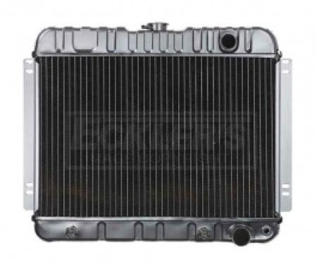 Nova And Chevy II US Radiator, Copper And Brass, Standard Duty, For Cars With V8, Manual Transmission And Factory Air Conditioning, Three Row, 1963-1965