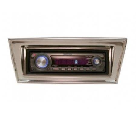 Chevy II-Nova Stereo Radio, KHE-300, AM/FM, Manual Tuning, Chrome Face And Bezel, 1966-1967