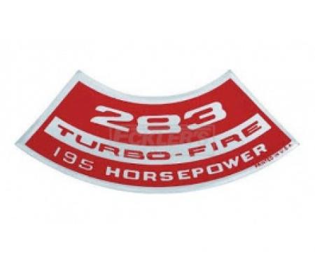 Nova and Chevy II Air Cleaner Decal, Small Block, 283 Turbo-Fire, 195 HP, 1967