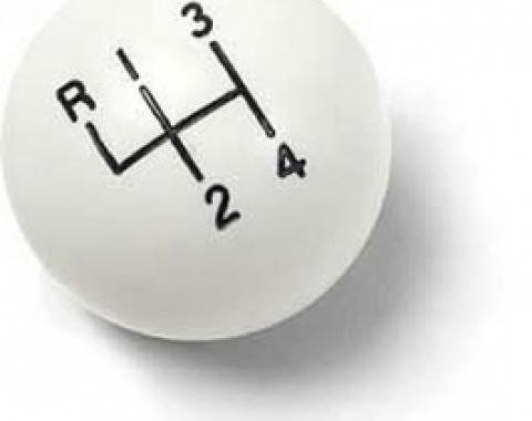 Nova Shift Knob, White, 3/8-16 Thread, 1962-1979