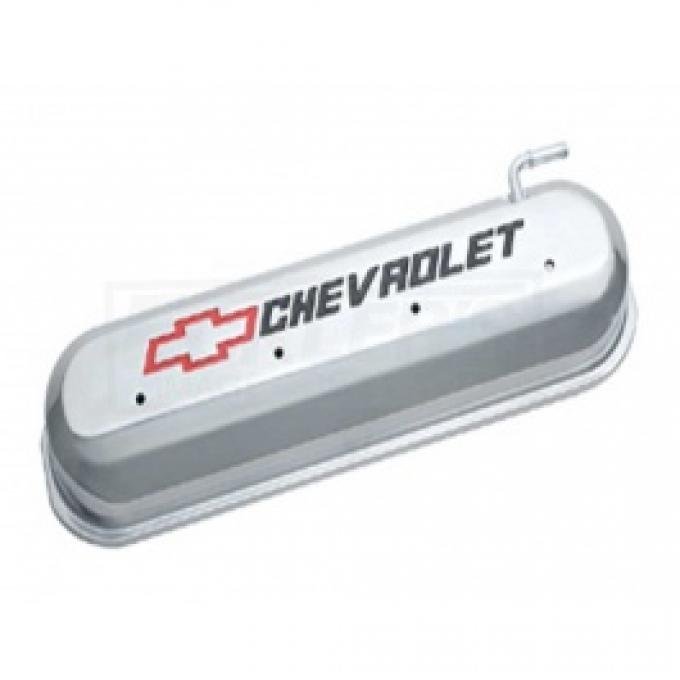 LS V8, Valve Cover, Polised With Recessed Red And Black Emblems