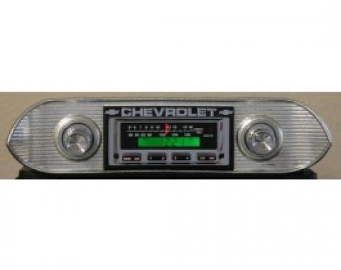 Chevy II-Nova Stereo Radio, KHE-300, AM/FM, Manual Tuning, Black Face, 1962-1965