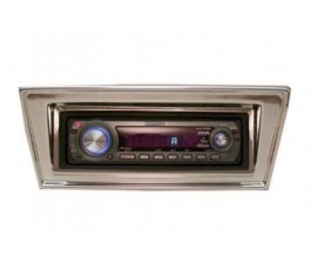Chevy II-Nova Stereo Radio, KHE-100, AM/FM, Manual Tuning, Black Face, Chrome Bezel, 1966-1967