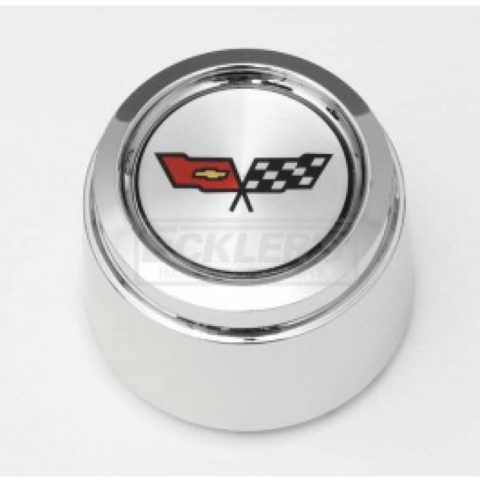 Nova 1982 Corvette Style Chrome Center Wheel Cap, For Corvette Style Aluminum Wheels