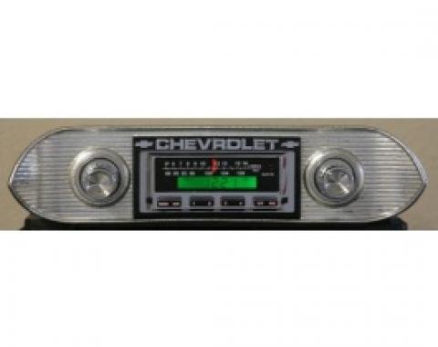 Chevy II-Nova Stereo Radio, KHE-300, AM/FM, Manual Tuning, Chrome Face, 1962-1965