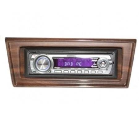 Chevy II-Nova Stereo Radio, KHE-300, AM/FM, Manual Tuning, Chrome Face, Wood Bezel, 1966-1967